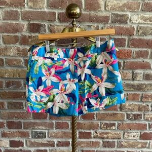 Express Bright Blue Floral Shorts